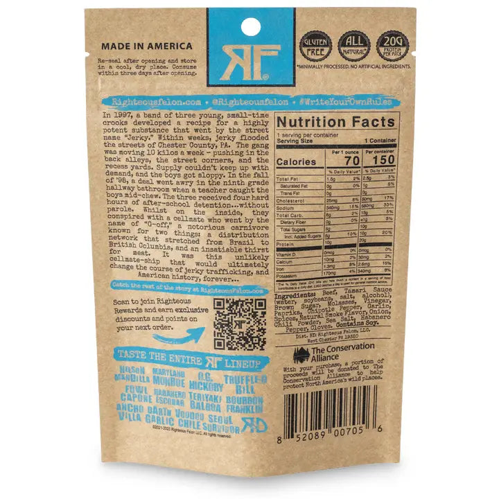 Righteous Felon Bootleggin' Bbq Beef Jerky