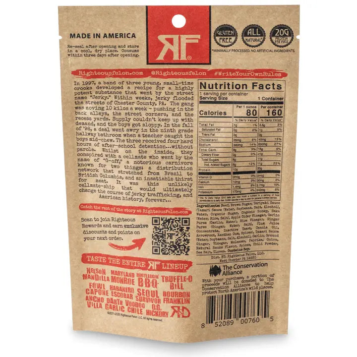 Righteous Felon Teriyaki Balboa Jerky
