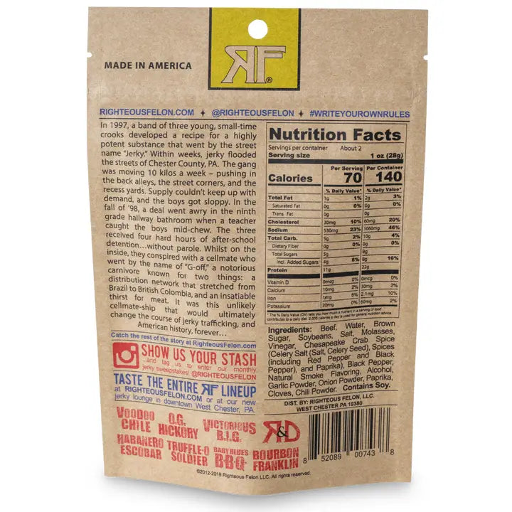 Righteous Felon Maryland Monroe Beef Jerky